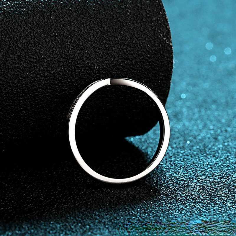 Moissanite ring S925 pure silver womens V-shaped wedding band engagement exquisite jewelry W240925