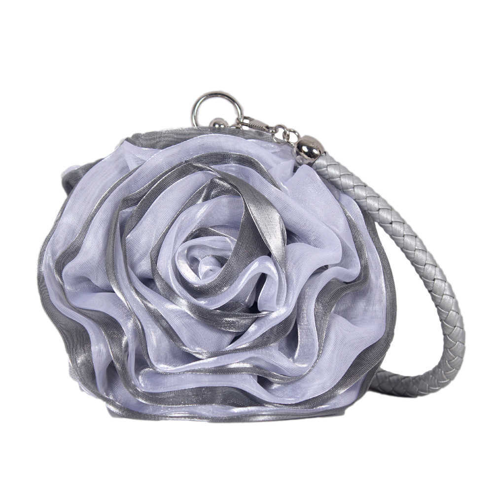 Clutch Bag Red Rose Blossoms Bag Silk Bridal Wedding Designer Bag Banquet Bag New Mini Girl Handbag 240920