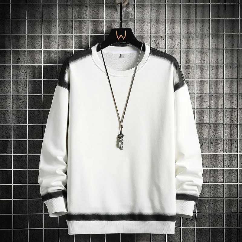 Simple Round Neck Sweatshirt Men Autumn Harajuku Print Sweatshirts Streetwear Hip Hop Pullover Mens Casual Long Sleeve HoodiesX240925