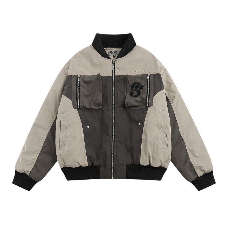 American Vibe Style Heavy Embroidered Bomber Jacket Autumn And Winter Thickened High Street Toog Loose Coat Men