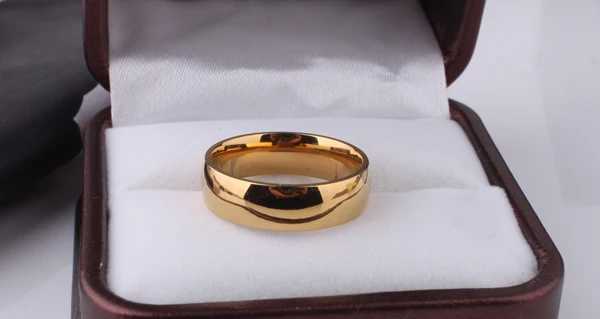 Smooth signature ring light version gold wedding ring suitable for women smooth stainless steel ring W240925