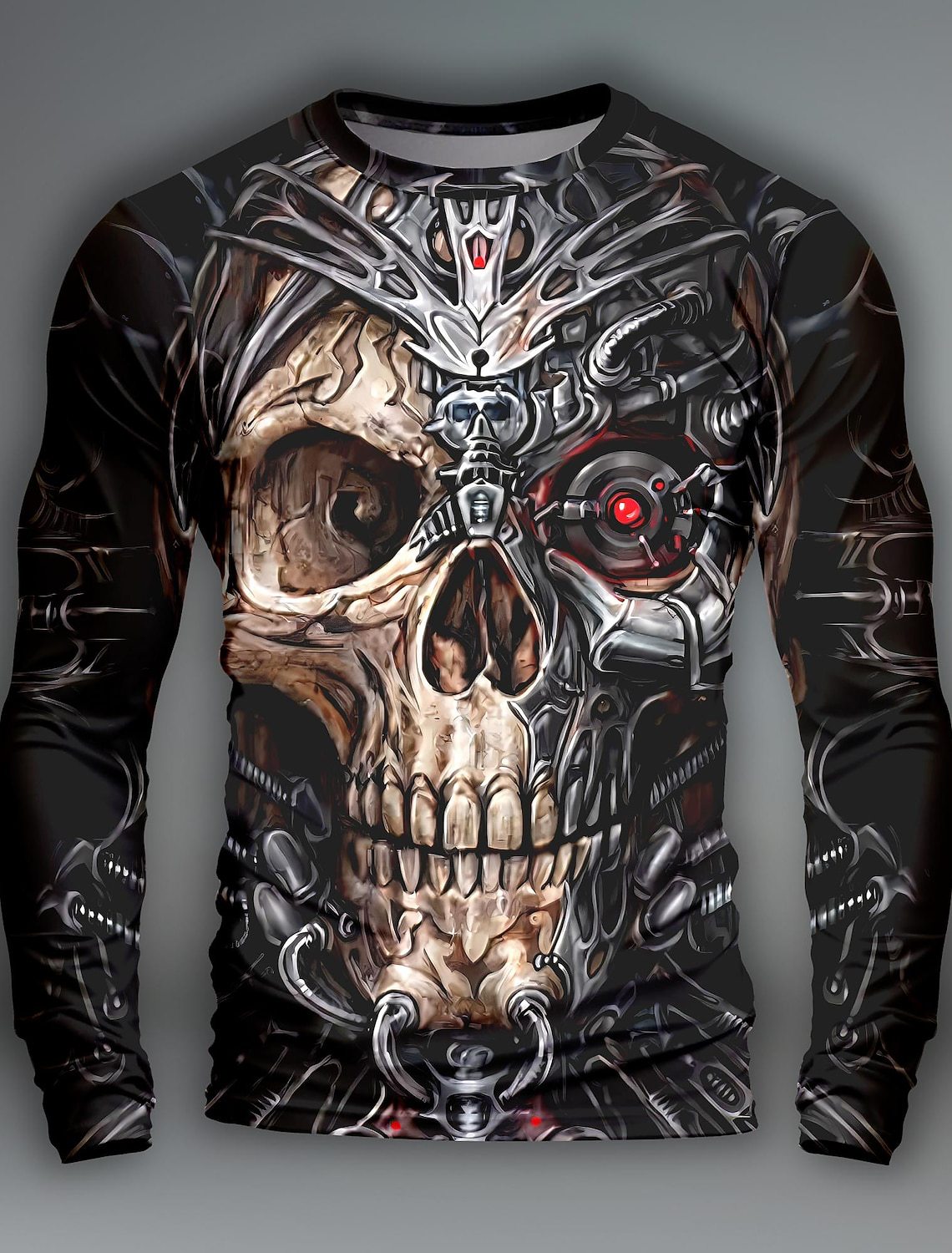 Men's Halloween Skull Print Long Sleeve Pullover dh910320090