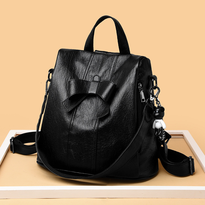 Fashion Anti theft Women's 2024 Spring/Summer New Korean Edition Fashion Multi purpose Cute Bow Backpack Travel Bag Backpack