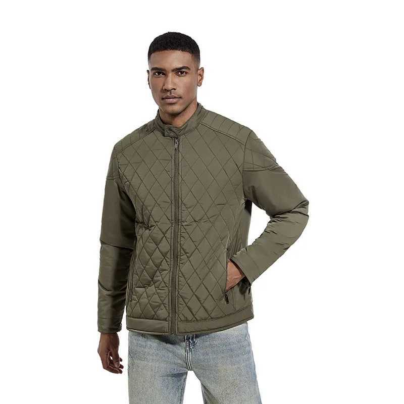 Fashion jacket for men autumn warm thick motor windproof mesh ultra-thin jacket work jacket mens casual jacket quilted barn jacket Y240925