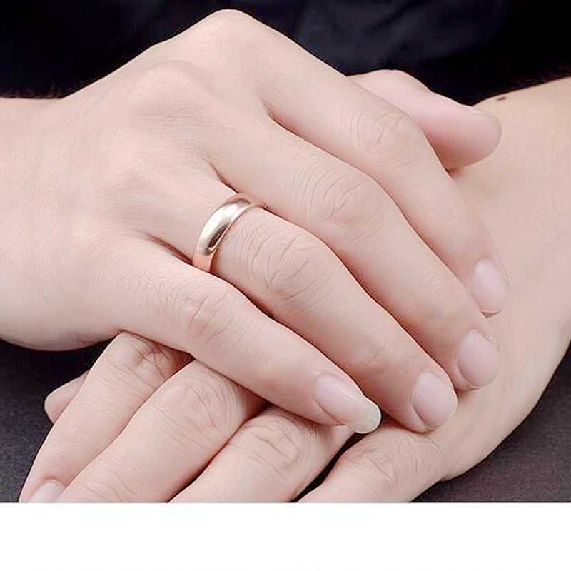 Simple 2/4/6mm stainless steel wedding ring gold smooth womens couple ring fashion jewelry W240925