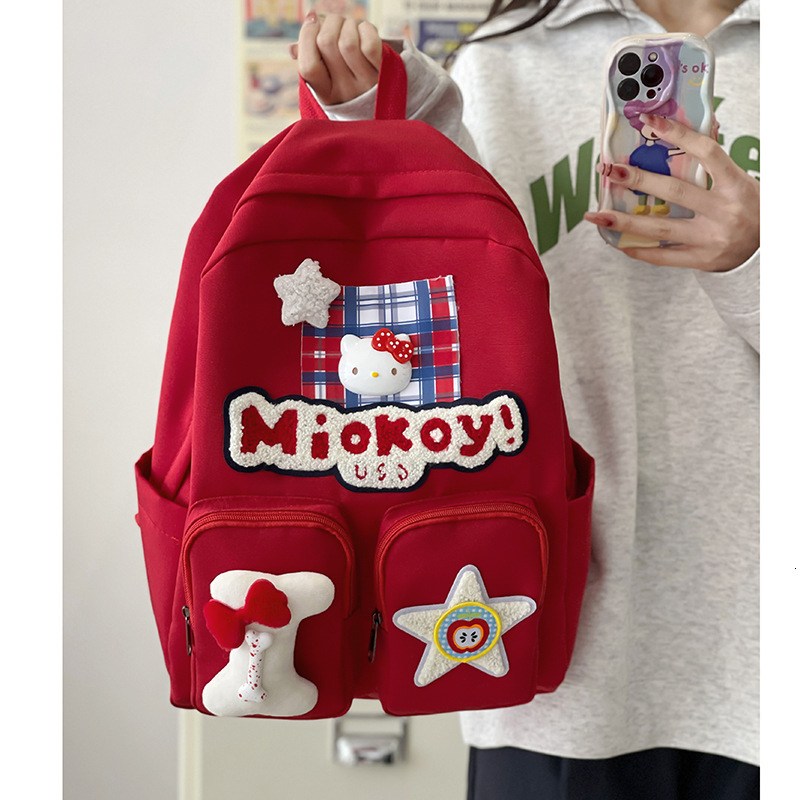 2024 New Korean Edition Youth Large Capacity Women's Backpack Shoulder Bag