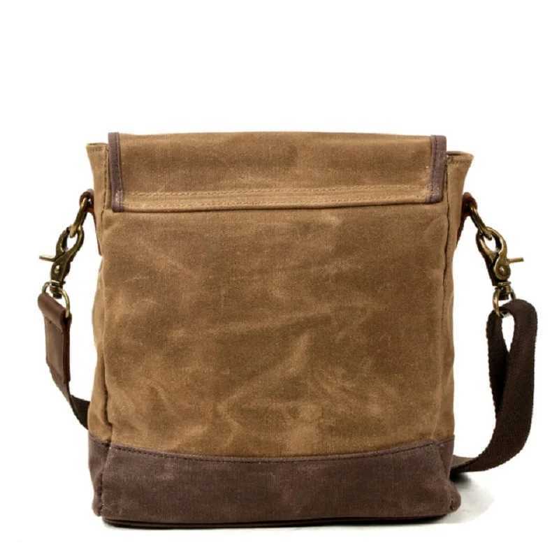 Oil Wax Canvas Leather Crossbody Bag Unisex Military Vintage Messenger Bags Shoulder Bag for men 2023 Casual Travel Bags Z240924