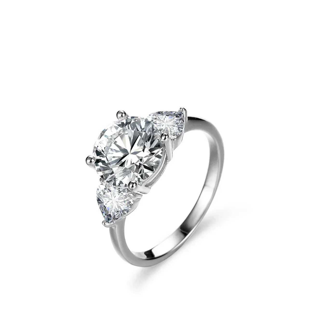 Platinum PT950 Classic Four Claw Ring 3-carat Moissanite Diamond Ring Womens Heart Diamond Ring Womens Pigeon Egg Jewelry W240925
