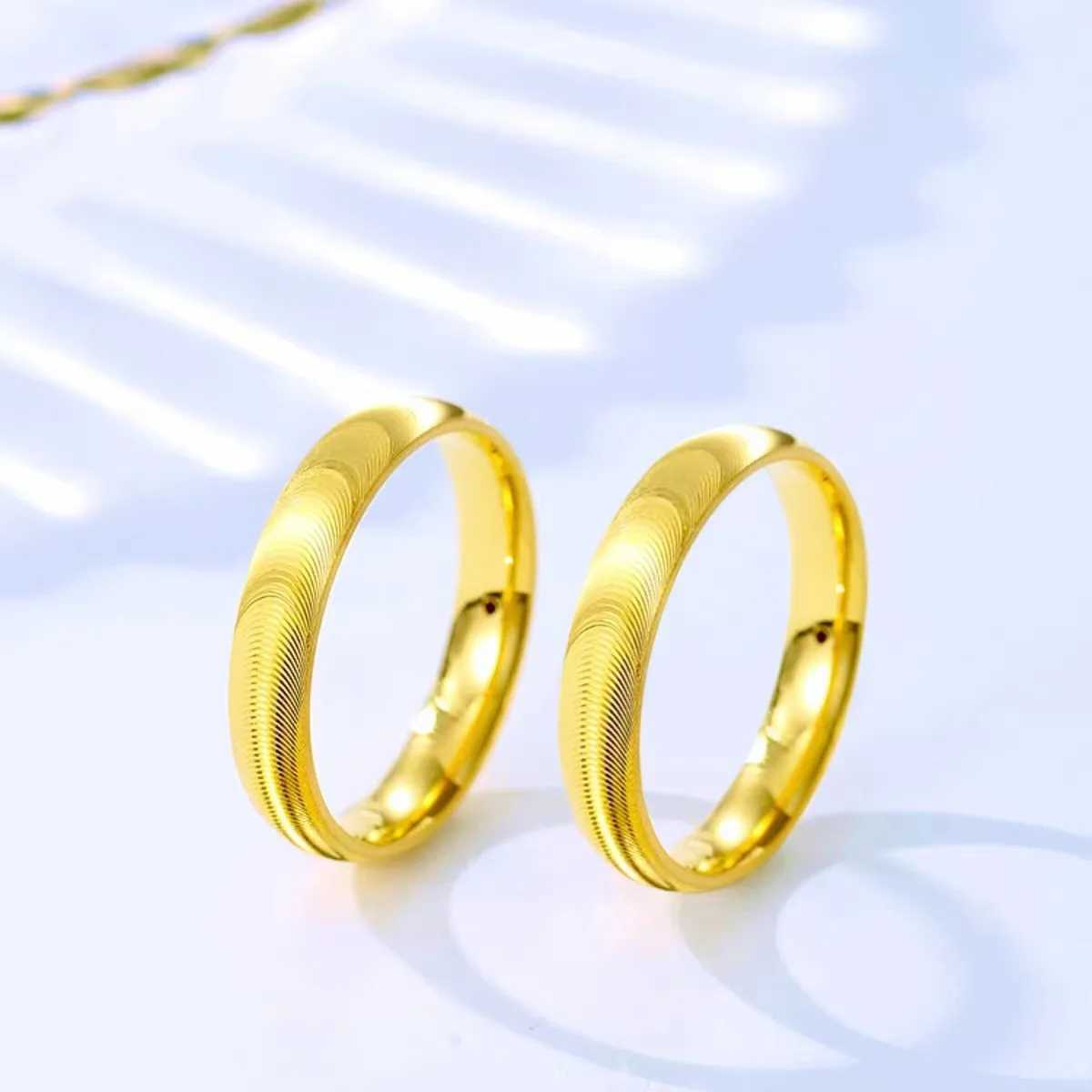 High quality AU999 cat eye ring 24K pure gold pure gold ring fashion simple couple ring jewelry wholesale metal stamps W240925