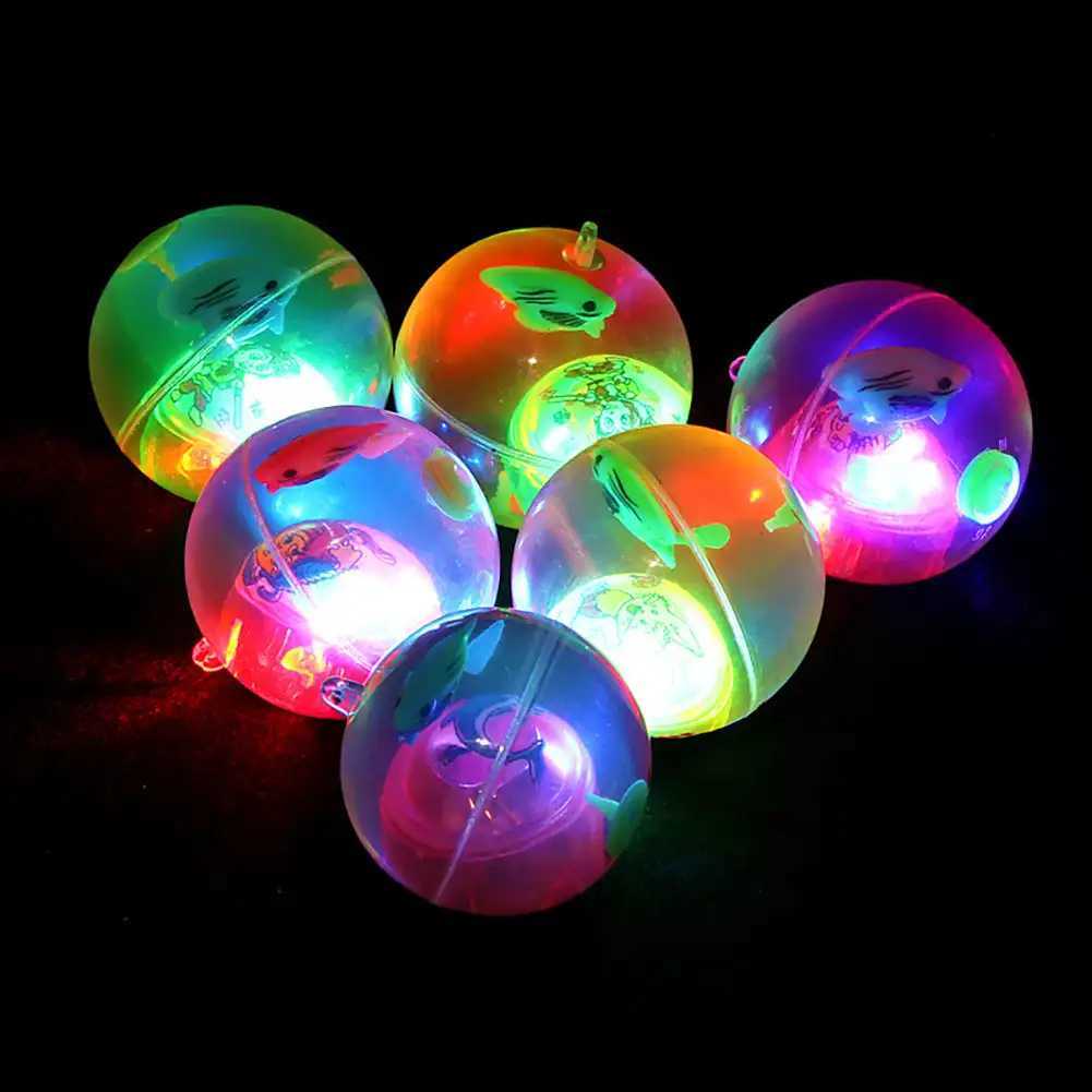 Sports Toys Colorful Flash Jumping Ball Children Luminous Toys Glowing Bouncy Ball Kids LED Glitter Elastic Ball Outdoor Fun Lato Toys L240910