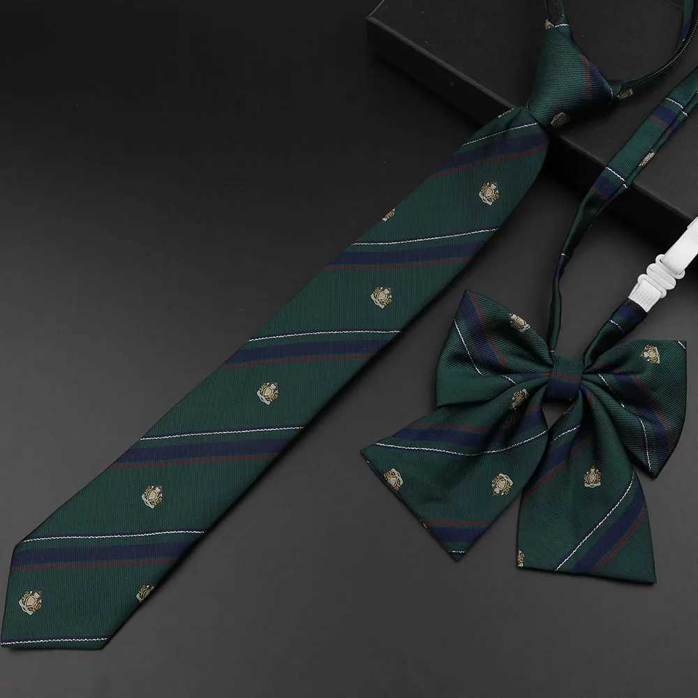 Newly arrived girls/boys summer school formal uniform tie set colorful striped checkered British tie Y240925