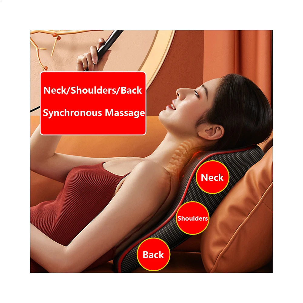 home office With Head Heat Shoulder Back Neck Vibrator neck back massage pillow 240919