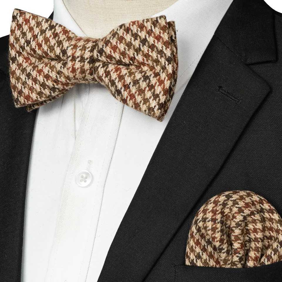 EASTEPIC Cashmere Necklace Double Layer Thick Bow Mens Hanki Set Wool Accessories Warm Color Wedding Gift Winter Party Y240925