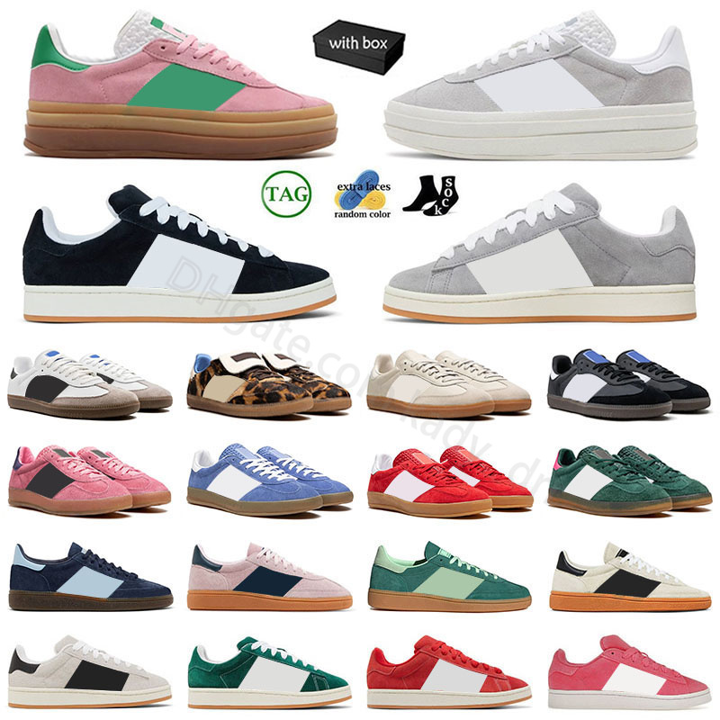 Designer Sneakers Bold Pink Casual Shoes Suede Women Men White Green Gum Shoe Pony Leopard Platform Sole Sports Trainers