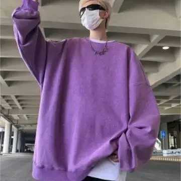 Dirty Pink 330g Heavy Weight Uncap Sweatshirt Men Autumn/winter Wash Distressed Round Neck Jacket Street Hip Hop Couple OutfitX240925