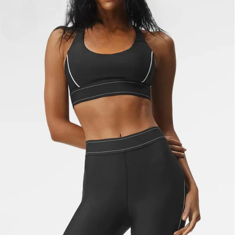 A-01 Women Adjustable Shoulder Strap Sports Bra Elastic Waist Training Yoga Pants Women Gym Leggings Activewear Set