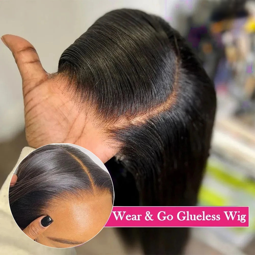 Wear Easy Go Wig Peruvian Soft Hair Ready To Wear Pre Plucked Straight Simulation Human Hair Wigs Pre Cut 13x4 Lace Front Wigs for Women