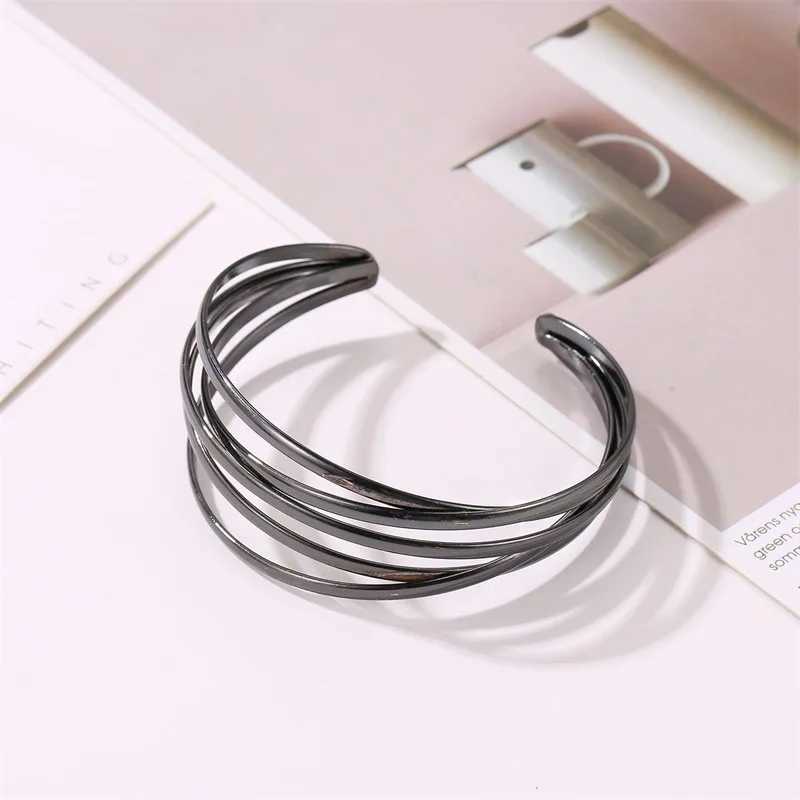 JCYMONG New Fashion Gold Silver Color Geometric Adjustable Open Cuff Bangles Bracelets for Women 2020 Hollow Indian JewelryX240925