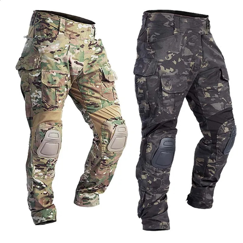 Mens combat pants with knee pads outdoor tactical mens work camouflage hiking and hunting clothing 240921
