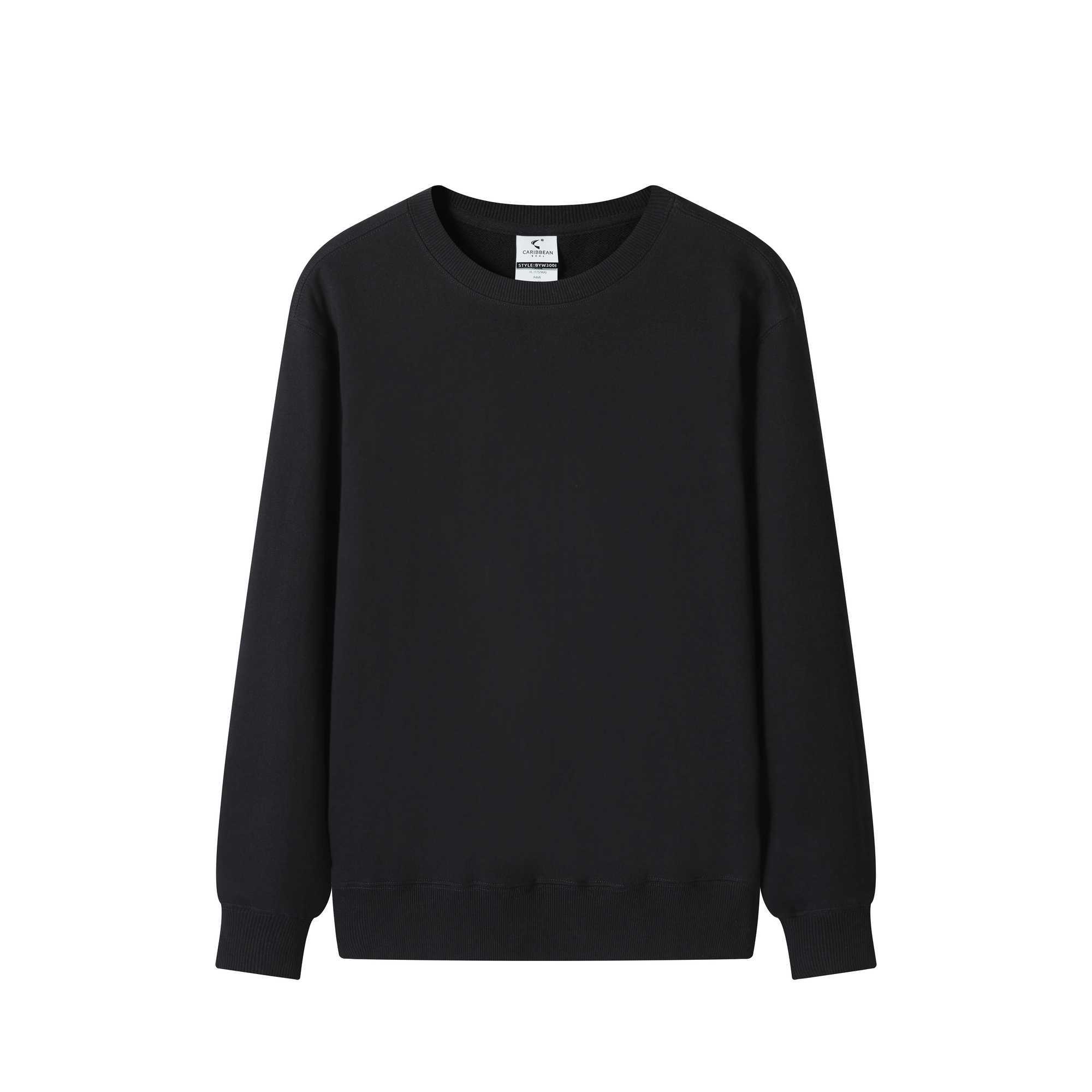 Pure Cotton Plush Thickened Sweatshirt Thin Plush Heavyweight Solid Round Neck Sweater Autumn Winter Warm SweaterX240925
