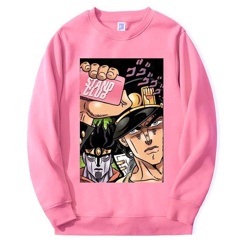 JOJOs Bizarre Adventure Mens Hoodie Sweatshirts Japan Anime JOJO Stone Ocean Male Streetwear Oversize Round Neck SportswearX240925