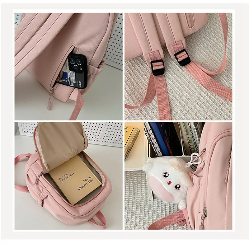 Female college student simple solid color small backpack Japanese Ins style soft girl cute mini 240923