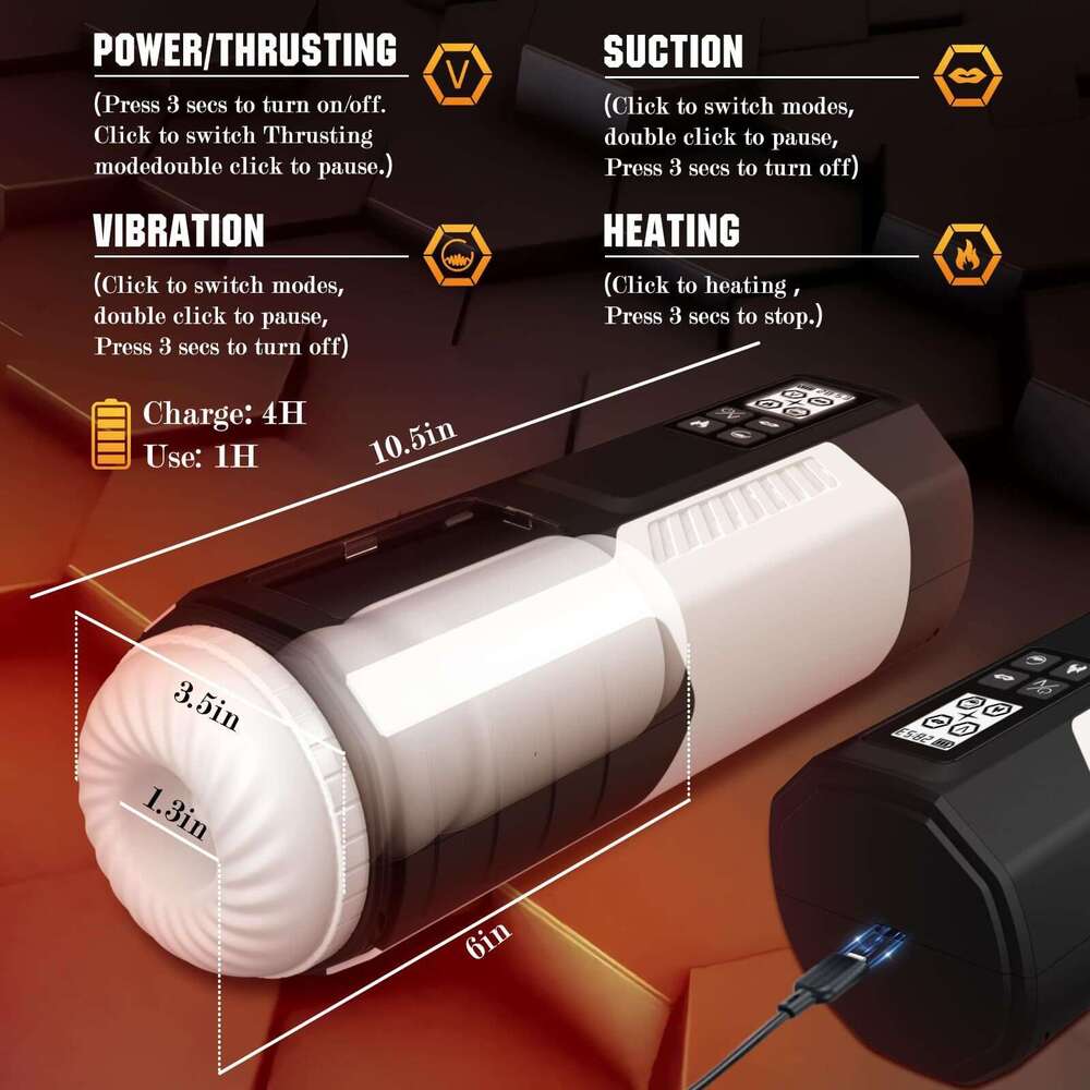 Male sex products Factory direct supply for men's masturbation Thunder Wind airplane cup LCD screen retractable suction vibration heating adult p
