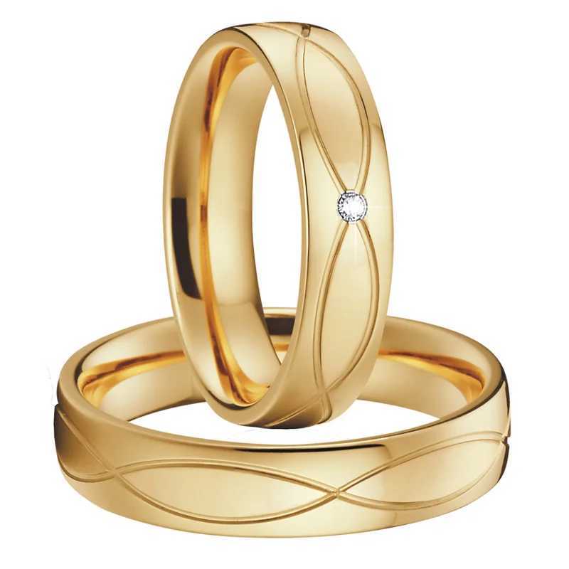 Retro wedding ring couples alliance 1 pair of 18k gold-plated jewelry fingers promise couples wedding ring W240925