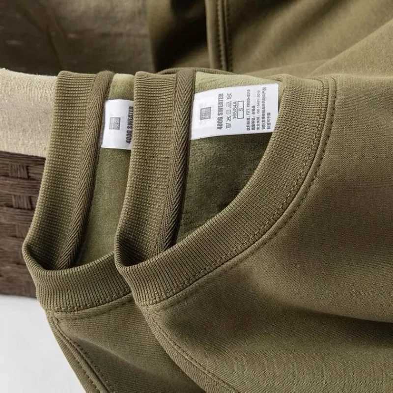 Solid Color 500g Sweatshirt Men Women Casual American Ins Street Style Round Nedck Fleece Clothing Winter 2024 NewX240925