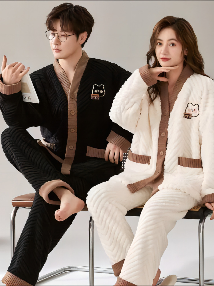 Sleepwear Women For Nightwear Set 2 Pieces Pijama Women'S Night Negligee Pyjamas Comfortable Home Winter Pama Men