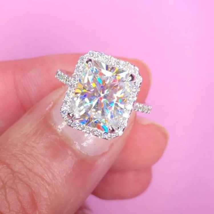 Luxury Princess Wedding Ring Female Engagement Ring Cutting Natural Zircon Bridal Jewelry Anniversary Girl Gift W240925