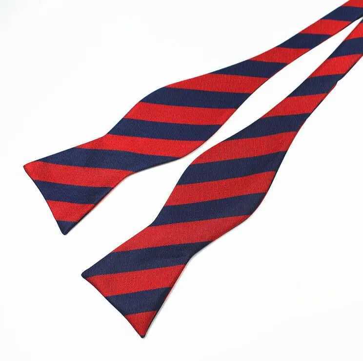 Ricnais mens self-adhesive bow adjustable bow 100% silk self-adhesive bow Paisley dot striped tie for wedding parties Y240925