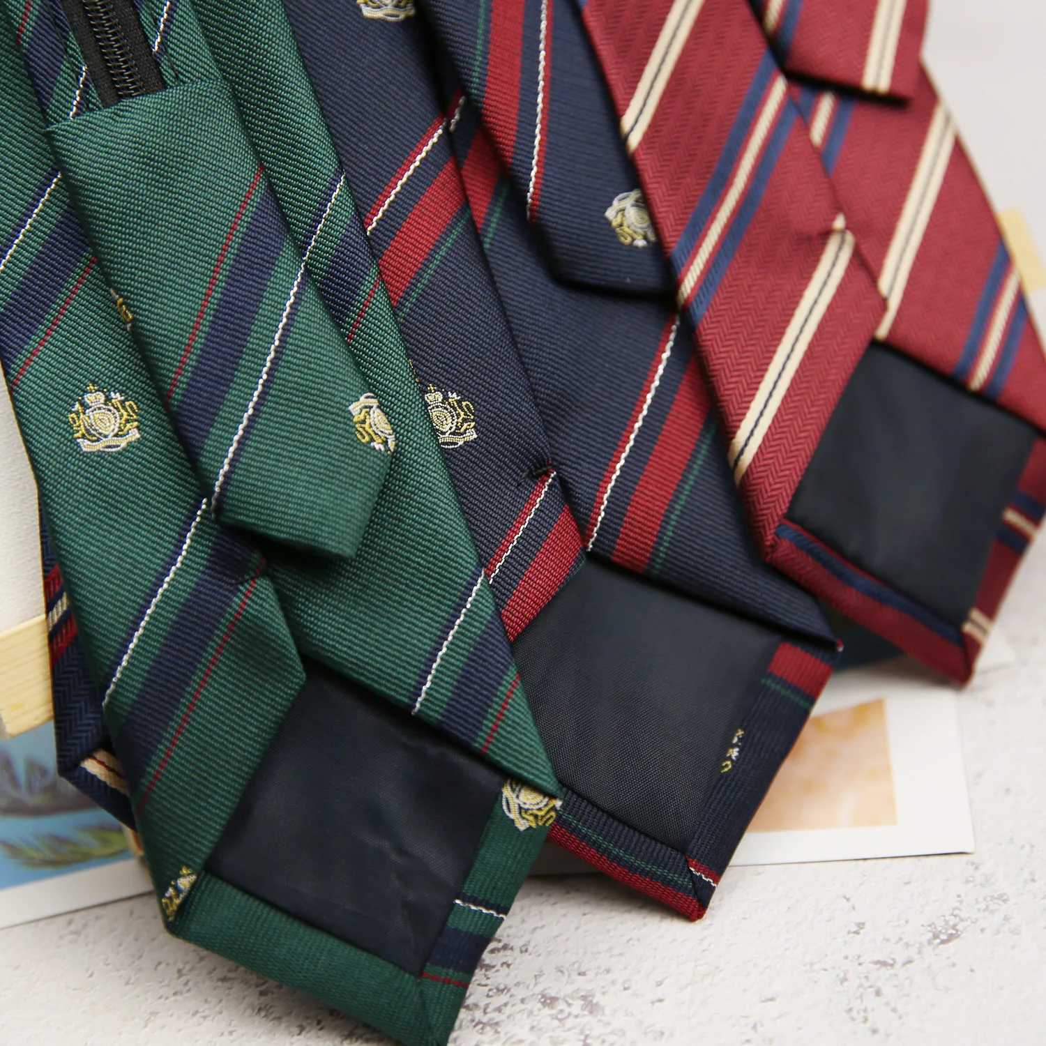 Mens zip tie mens zip tie womens suit 7cm striped lazy tie slim girls tie Gravatas rubber pre tie Y240925