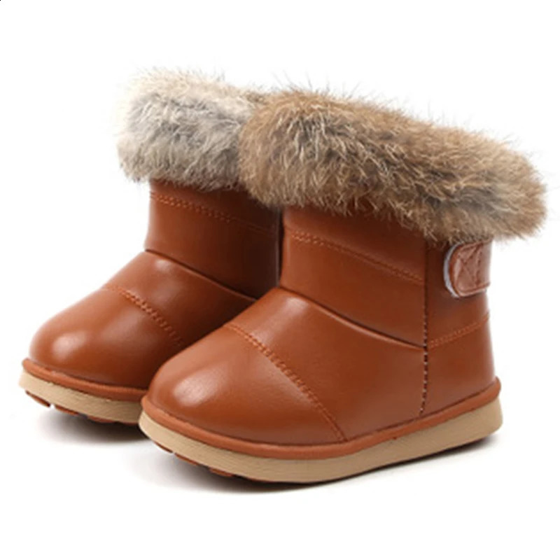 Baby Winter Snow Boots Warm Plush Rabbit Fur Childrens 240925