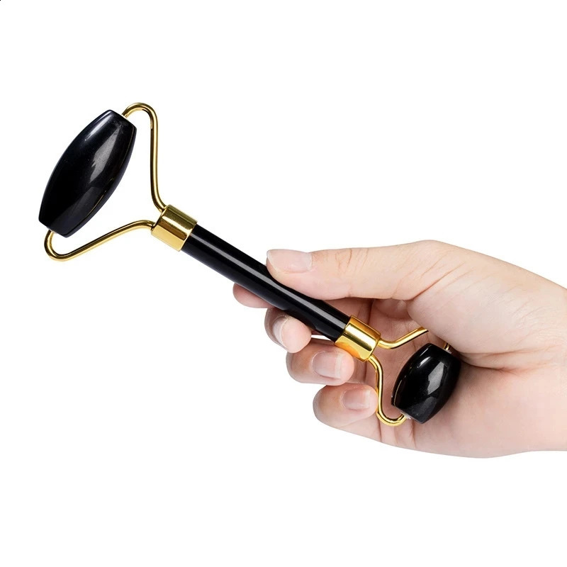 Natural obsidian jade eye mask food scraper massage roller jade lifting skin care melon sand beauty tool 240920
