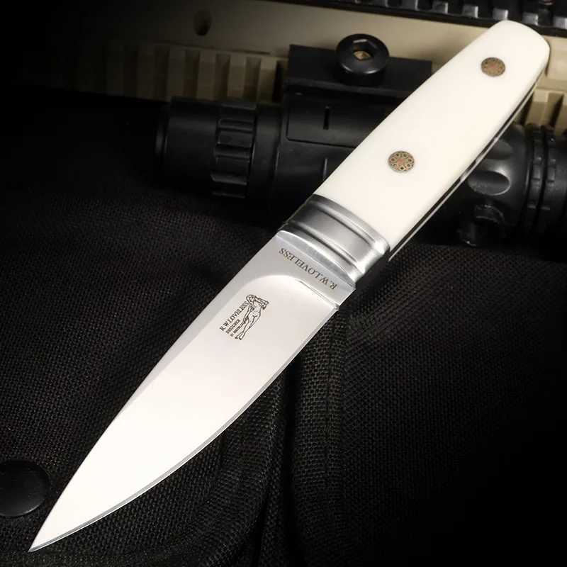 Trskt M390 Blade Tactical Hunting Knife Kitchen Camping Knife Japanese Rescue Survival Edc Tool with Leather Cover Direct Shipping CL240925