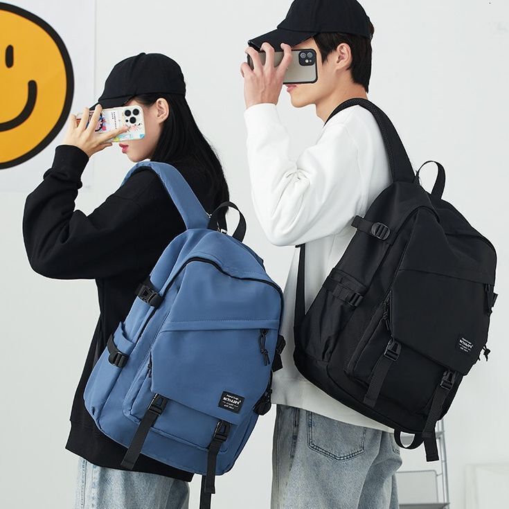 Korean version of junior high school men's women's large capacity backpack, college student forest style fashionable and trendy travel backp