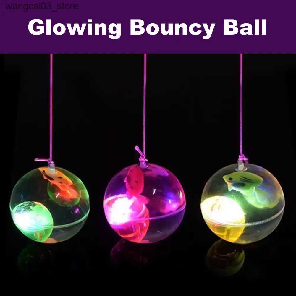 Sports Toys Colorful Flash Jumping Ball Children Luminous Toys Glowing Bouncy Ball Kids LED Glitter Elastic Ball Outdoor Fun Lato Toys L240910