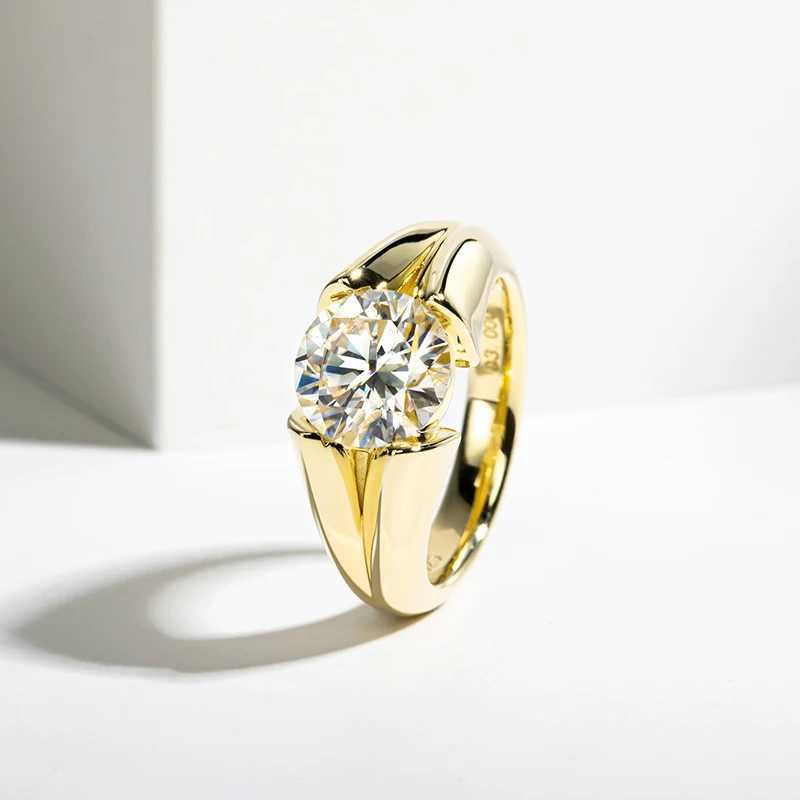 3 carat Moissanite ring 925 sterling silver womens yellow wedding band engagement gift W240925