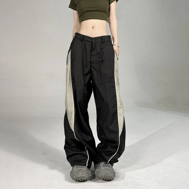 HOUZHOU casual bag oversized hip-hop runner Harajuku streetwear BF womens sports pants wide leg Trousers Z260314