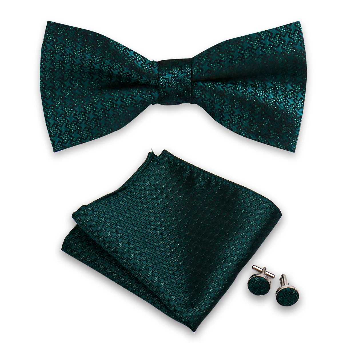 3-piece collar tie mens cufflink set suitable for business weddings Paisley pocket square tie mens Y240925