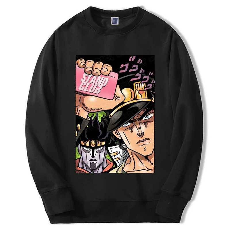 JOJOs Bizarre Adventure Mens Hoodie Sweatshirts Japan Anime JOJO Stone Ocean Male Streetwear Oversize Round Neck SportswearX240925