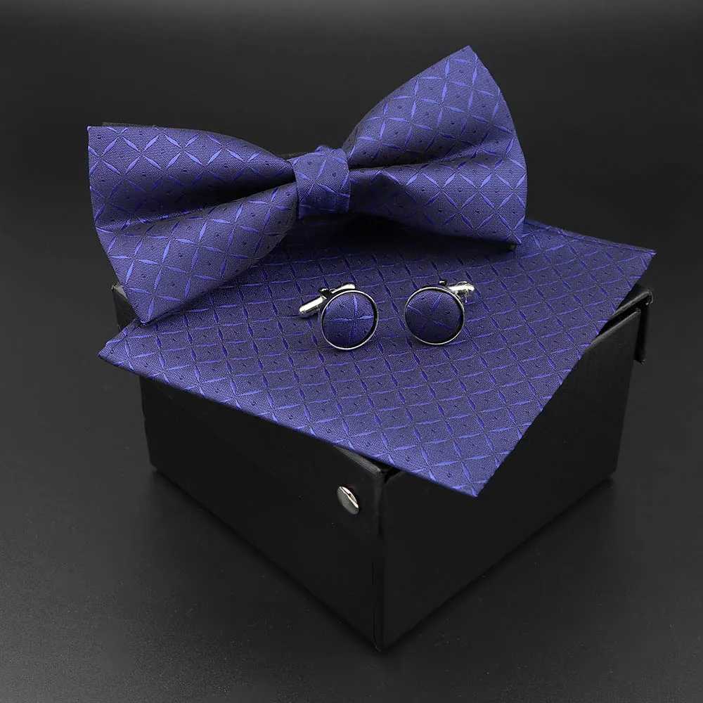 Solid polka dot bow handle cufflinks set for mens fashion parties weddings bows without boxes innovative neckties gifts Y240925