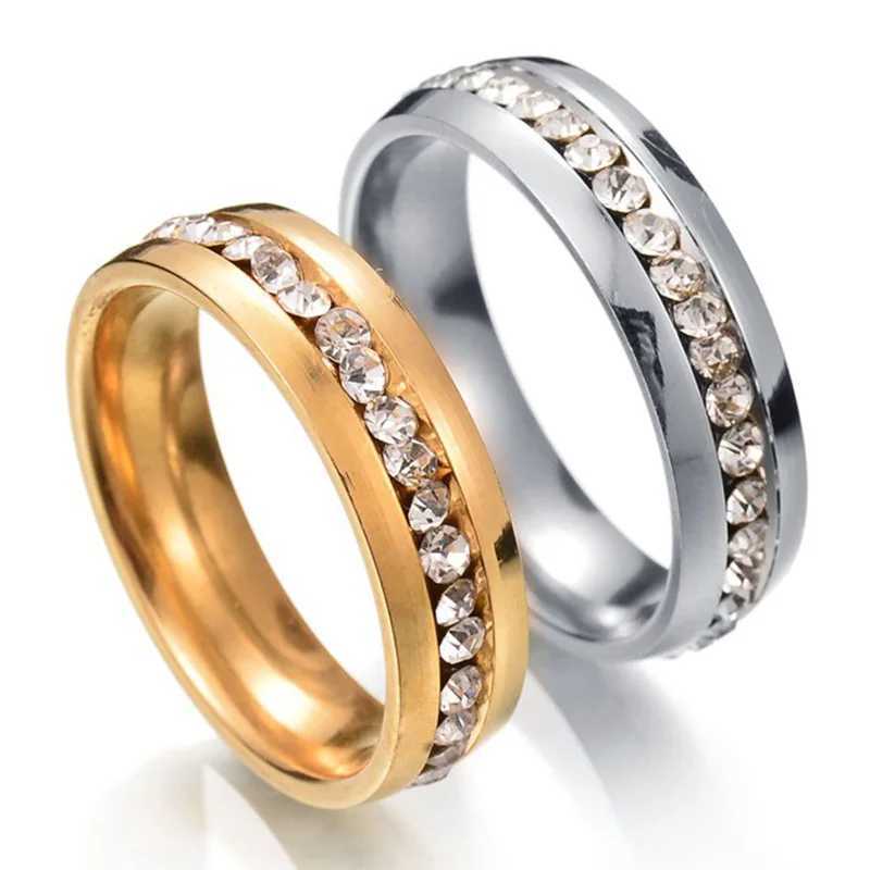 Cute vintage stainless steel ring Anel inlay reshapes brides engagement and wedding ring womens Christmas gift fashionable jewelry W240925
