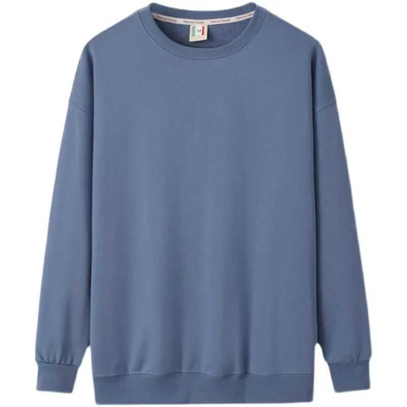 2024 Autumn Mens Round Neck Long Sleeve T-shirt Solid Color Inner Base Layer Top Couple Pink Hoodie Sweatshirt Casual SceneX240925
