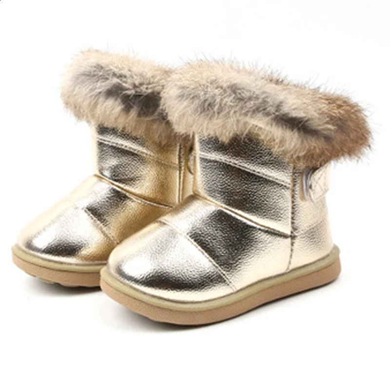 Baby Winter Snow Boots Warm Plush Rabbit Fur Childrens 240925