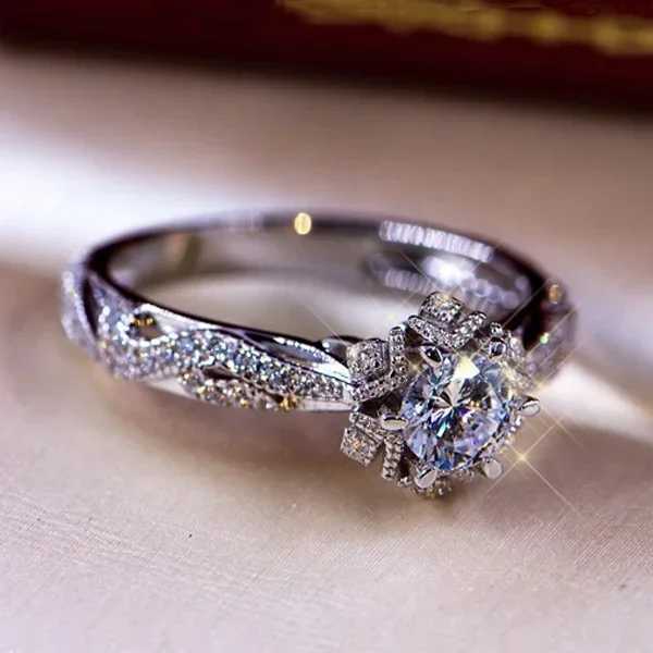Delysia King Womens Jewelry Round Crystal Wedding Ring Accessories W240925