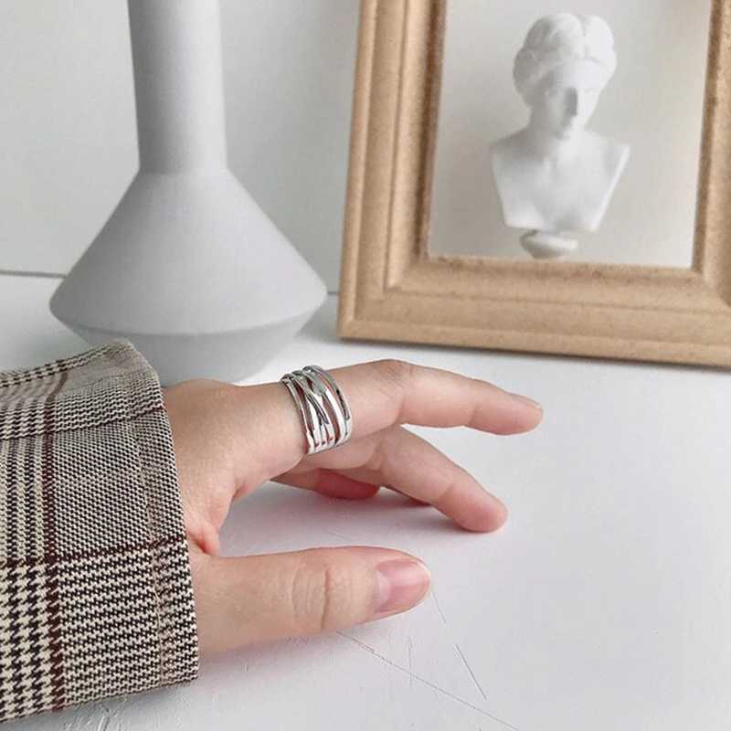 Elegant Wedding Ring Simple Geometry Multi Store Handmade Jewelry Womens Stainless Steel Mens Adjustable Ring W240925