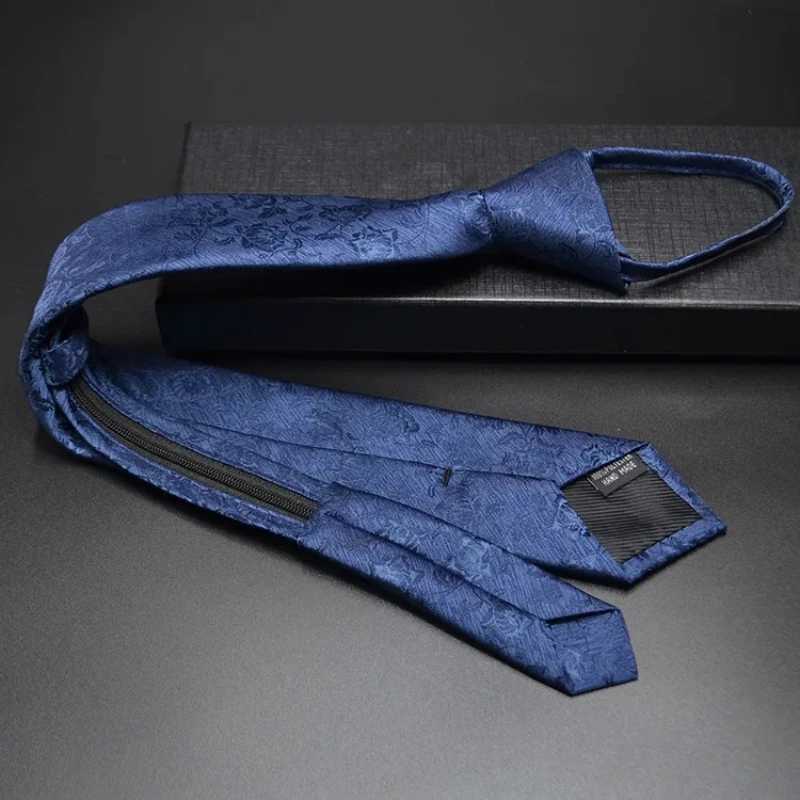 Mens Zipper Tie Lazy Tie Fashion 6cm Mens Business Collar Slim Narrow Party Wedding Collar Corbatas para hbre Y240925