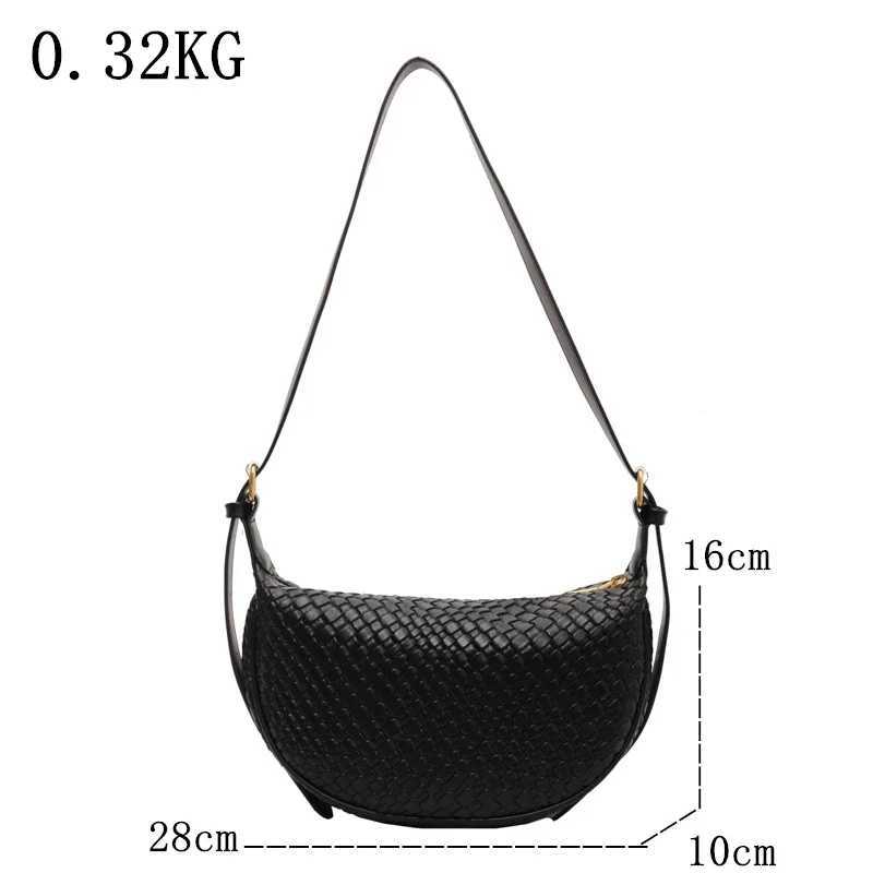 Female Large Capacity Handbag Women Shoulder Messenger Bag Graceful Soft PU Ladies Crossbody Bag Package Woven Grain Tote Bag Z240924